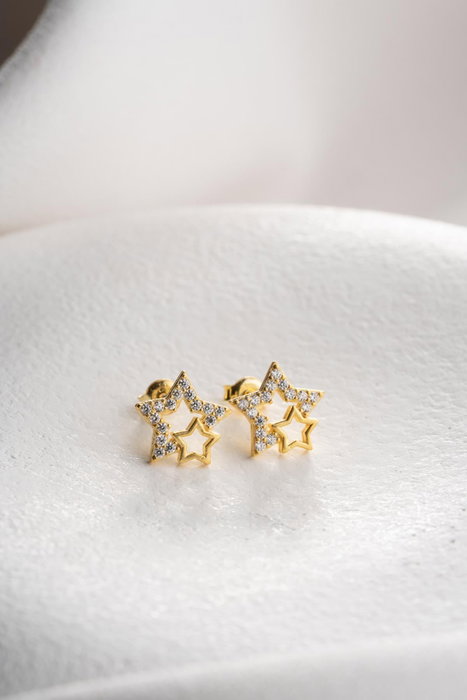 Heliophilia Silver Pendientes de Plata Esterlina 925 con Recubrimiento de Oro Heliophilia Silver Pendientes de Plata Esterlina 925 con Recubrimiento de Oro